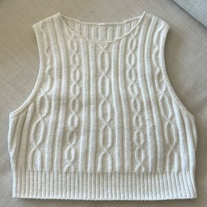 ALO Yoga Cream Cable Knit Crop Top